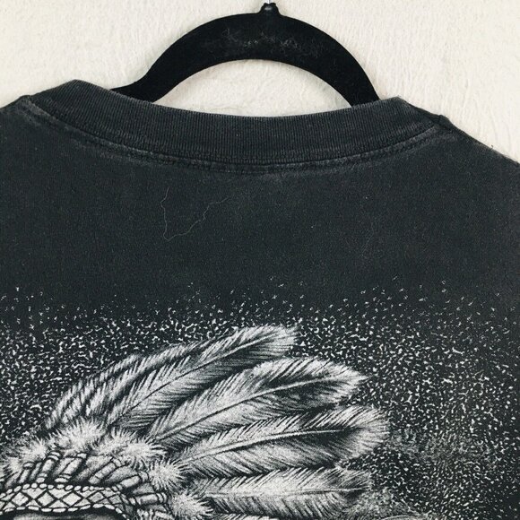 Springhill Wholesale Shirt Mens Large Black Indian Warrior Wolf Single Stitch - Picture 14 of 16